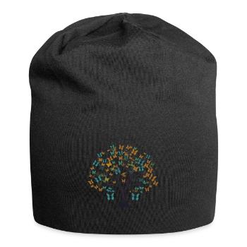 Butterfly Tree Colorful Butterflies Flies - Jersey Beanie - black - Front