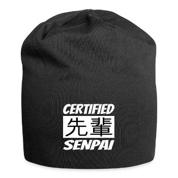 Certified Senpai Anime Manga Zertifizierter Senpai - Jersey-Beanie - Schwarz - Vorne