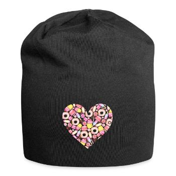 Cadeau d'amour rempli de bonbons colorés - Bonnet en jersey - noir - Devant