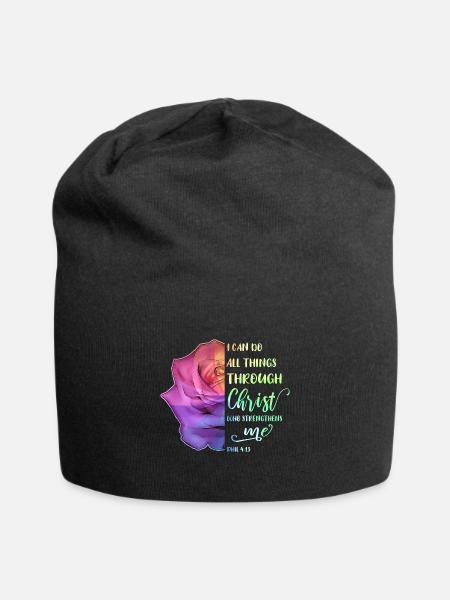 I Can Do All Things Through Christ LGBT Jesus - Jersey-Beanie - Schwarz