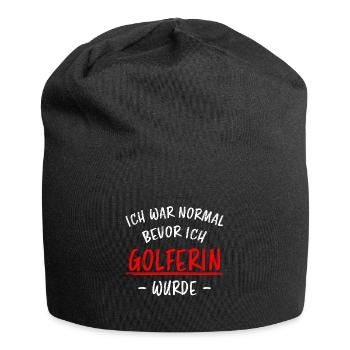 Golferin Minigolf Lustiger Spruch Golf Geschenk - Jersey-Beanie - Schwarz - Vorne