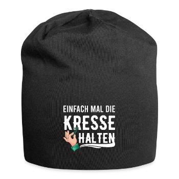Einfach Mal die Kresse Halten Gartenlust Gärtner - Jersey-Beanie - Schwarz - Vorne