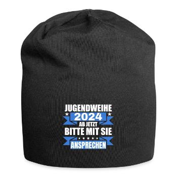 Jugendweihe 2024 Ab Jetzt Bitte Mit Sie Ansprechen - Jersey-Beanie - Schwarz - Vorne