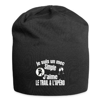 trail et apéro - Bonnet en jersey - noir - Devant