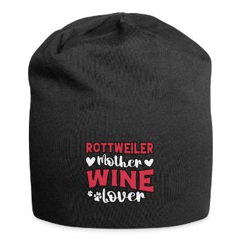 Rottweiler mère amateur de vin - Bonnet en jersey - noir - Devant