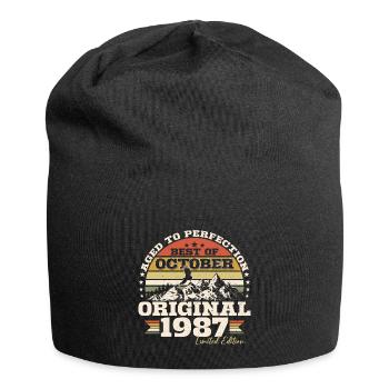 Octobre 1987 Cadeau d’anniversaire de naissance - Bonnet en jersey - noir - Devant