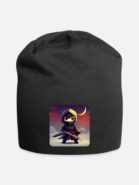 Niedlicher Anime Ninja - Jersey-Beanie - Schwarz
