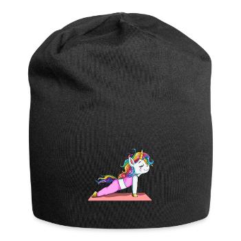 Einhorn Yoga Fitness Geschenk Sport Stretch Pose - Jersey-Beanie - Schwarz - Vorne