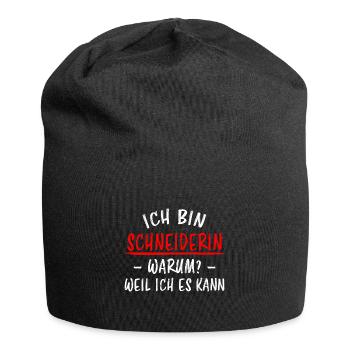 Schneiderin Nähen Lustiger Spruch Häkeln Geschenk - Jersey-Beanie - Schwarz - Vorne