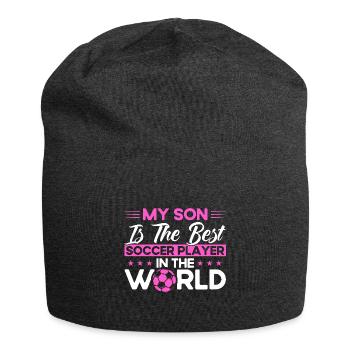 Fußball Mama Sportfan Fußball Geschenk - Jersey-Beanie - Anthrazit - Vorne