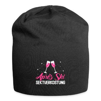 Apres Ski Après Ski Sektverkostung Geschenk - Jersey-Beanie - Schwarz - Vorne