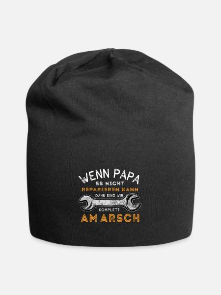 Wenn Papa es nicht reparieren kann - Spruch - Jersey-Beanie - Schwarz