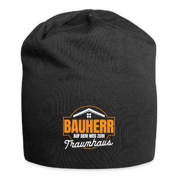 Bauherr Auf Dem Weg Zum Traumhaus Bauherr Geschenk - Jersey-Beanie - Schwarz - Vorne