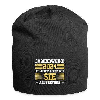 Jugendweihe 2024 Ab Jetzt Bitte Mit Sie Ansprechen - Jersey-Beanie - Schwarz - Vorne