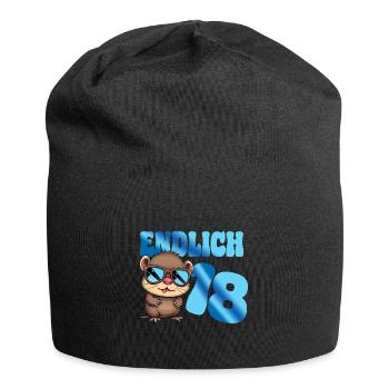 Erwachsen Teenie 18. Geburtstag volljährig - Otter - Jersey-Beanie - Schwarz - Vorne