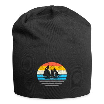 Voilier Voilier - Rétro Vintage Silhouette - Bonnet en jersey - noir - Devant