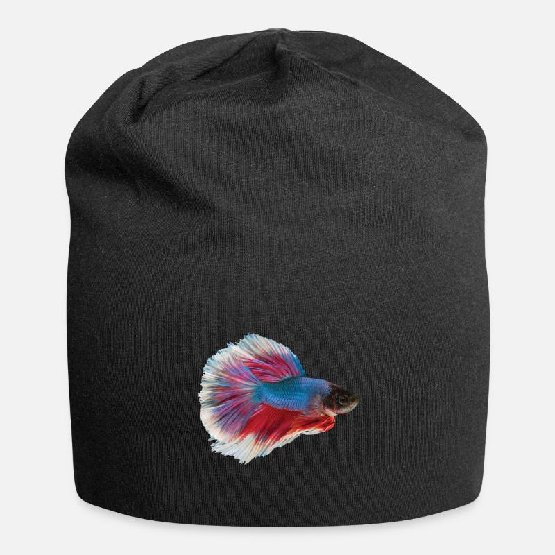 Kampffisch Aquaristik Gesichtsmaske - Jersey-Beanie - Schwarz