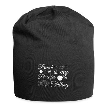 Beach is my place to chill out - Beach - Jersey Beanie - black - Front