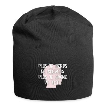 plus je perds de cheveux - Bonnet en jersey - noir - Devant