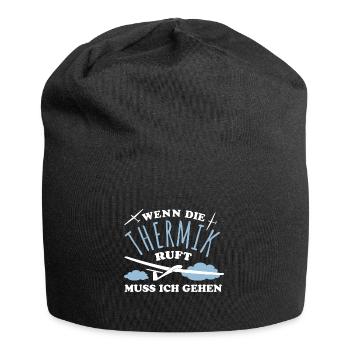Wenn die Thermik ruft muss ich gehen - Segelflug - Jersey-Beanie - Schwarz - Vorne