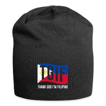 Thank goodness I'm Filipino for Filipino - Jersey Beanie - black - Front