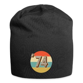 1974 Vintage Jahrgang - Jersey-Beanie - Schwarz - Vorne