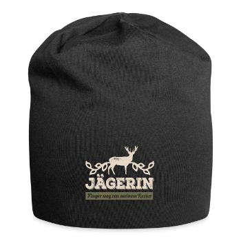 Jägerin - Finger weg von meinem Revier Jagd Jagen - Jersey-Beanie - Schwarz - Vorne
