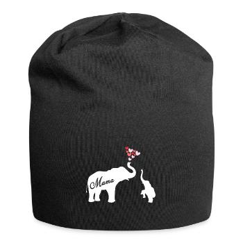 Mama Elephant Mama - Jersey Beanie - black - Front