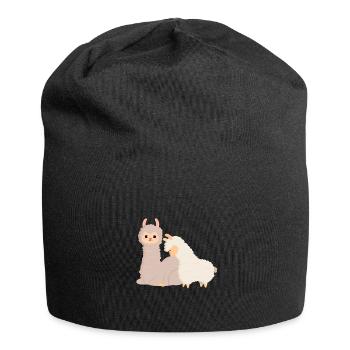 Maman et moi mignon lama avec cadeau de maman - Bonnet en jersey - noir - Devant