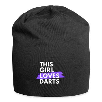 This girl loves darts - Jersey Beanie - black - Front