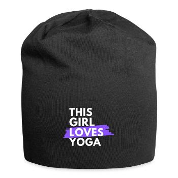 Cette fille aime le yoga. - Bonnet en jersey - noir - Devant