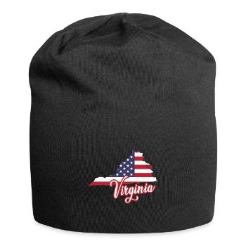 US-Flagge Virginia Design für stolze Virginier - Jersey-Beanie - Schwarz - Vorne