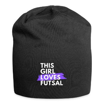This girl loves futsal - Jersey Beanie - black - Front