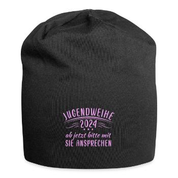 Jugendweihe 2024 Ab Jetzt Bitte Mit Sie Ansprechen - Jersey-Beanie - Schwarz - Vorne