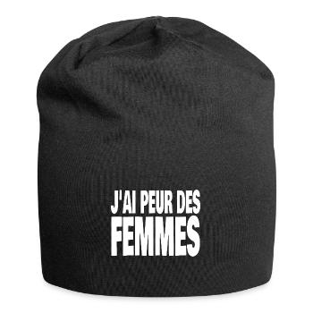 j'ai peur des femmes - Bonnet en jersey - noir - Devant