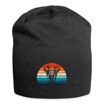 Elephant - big game, tusk, ivory sunset - Jersey Beanie - black - Front