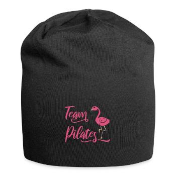 Team Pilates Shirt Flamingo Gift Yoga Sport - Jersey Beanie - black - Front