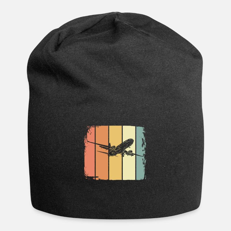 Flugzeug - Jersey-Beanie - Schwarz