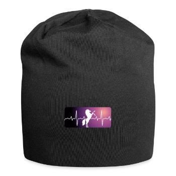 Pferd Herz EKG - Jersey-Beanie - Schwarz - Vorne