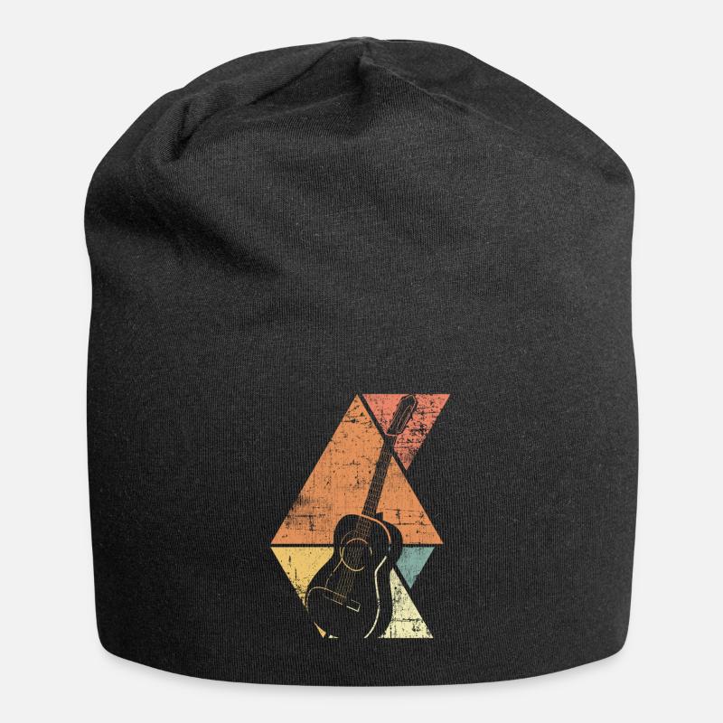 Gitarre - Jersey-Beanie - Schwarz