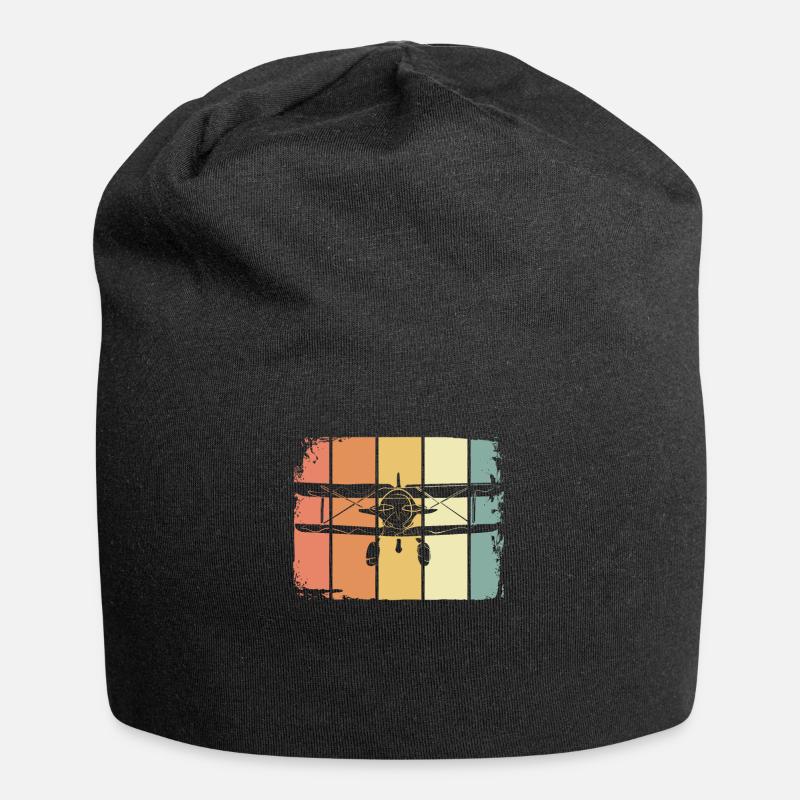 Flugzeug - Jersey-Beanie - Schwarz