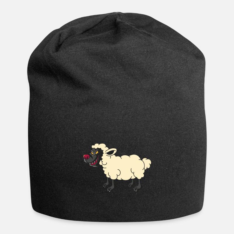 Wolf im Schafspelz, tierisch märchen geschenk - Jersey-Beanie - Schwarz