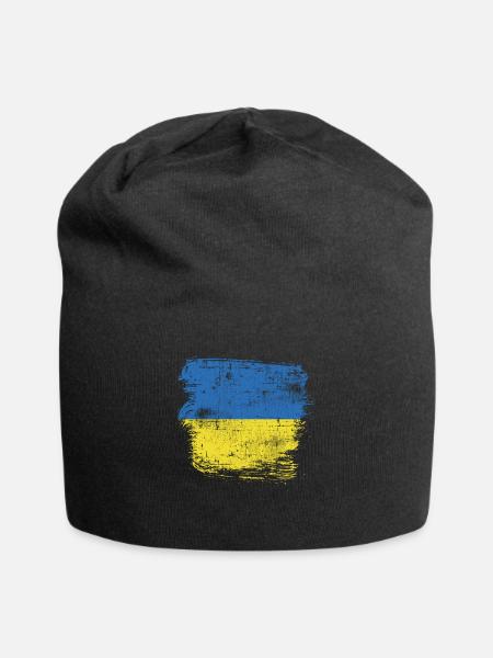 Ukraine Flagge - Jersey-Beanie - Schwarz