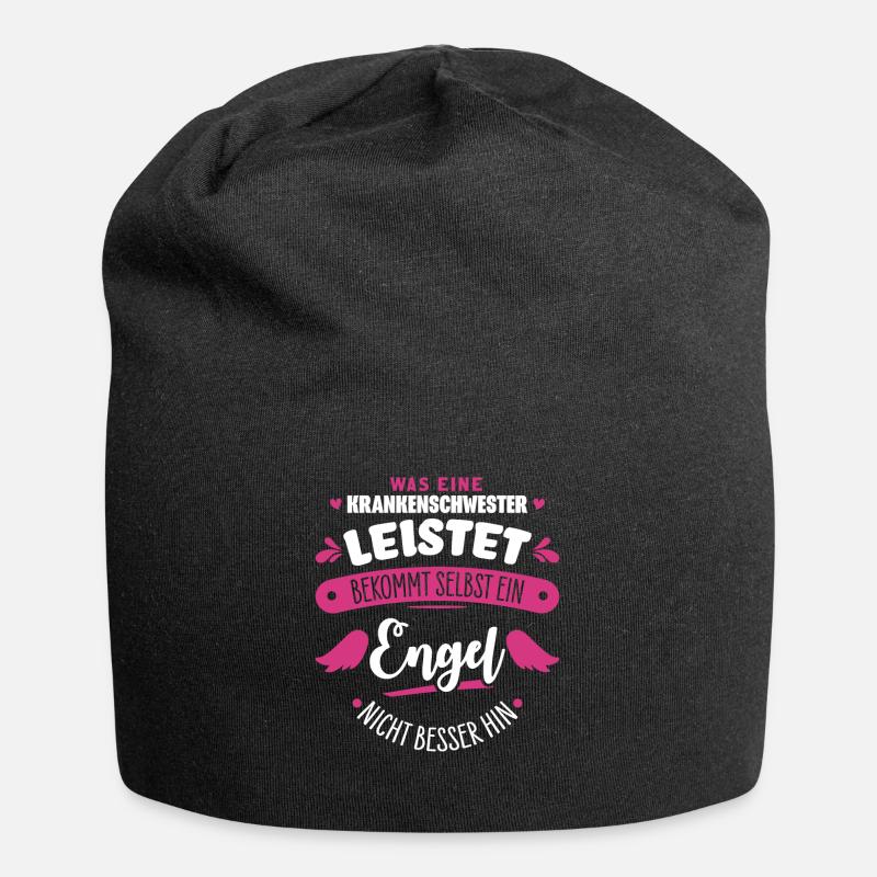 Krankenschwester - Jersey-Beanie - Schwarz