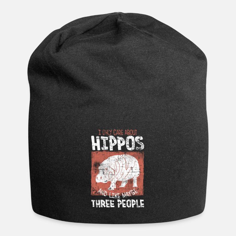 Nilpferd - Jersey-Beanie - Schwarz