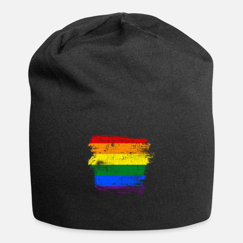 LGBT Regenbogenfahne - Jersey-Beanie - Schwarz