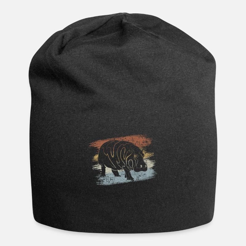 Nilpferd - Jersey-Beanie - Schwarz
