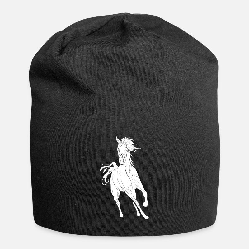 Pferd - Jersey-Beanie - Schwarz