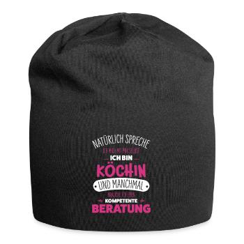 Köchin - Jersey-Beanie - Schwarz - Vorne