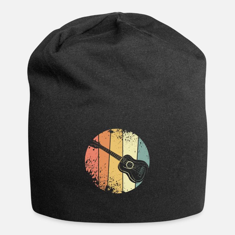 Ukulele - Jersey-Beanie - Schwarz